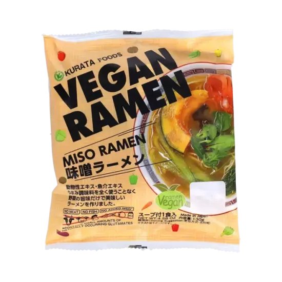 Kurata - Vegan Ramen Miso 130g - Tăiței vegani cu aromă de miso 130g