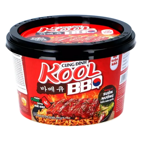 Cung Dình - Kool Brand Noodles Korean BBQ Bowl 105g - Tăiței instant cu aromă Korean BBQ 105g