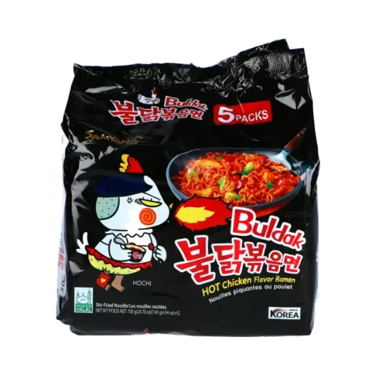 Samyang - Buldak Ramen Original Bag 140g - Ramen coreean extrem de picant Original, pachet 140g