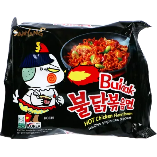 Samyang - Buldak Ramen Original Bag 140g - Ramen coreean extrem de picant Original, pachet 140g