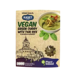 Kaset - Ready to Eat Green Curry Vegan 280g - Kaset – Meniu Vegan Instant cu Orez Jasmine și Curry Verde 280g