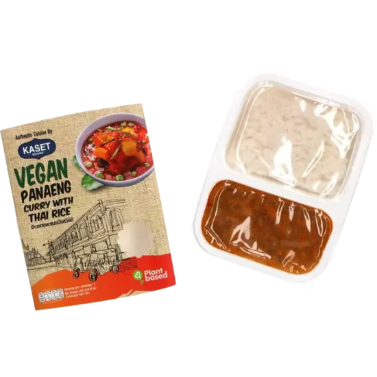 Kaset - Ready to Eat Panaeng Curry Vegan 280g - Kaset – Meniu Vegan Instant cu Orez Jasmine și Curry Panaeng 280g