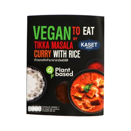 Kaset - Ready to Eat Tikka Masala Vegan 280g - Kaset – Meniu Vegan Instant cu Orez Jasmine și Tikka Masala 280g