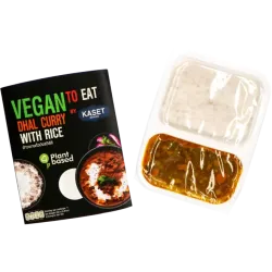 Kaset - Ready to Eat Dhal Curry Vegan 280g - Kaset – Meniu Vegan Instant cu Orez Jasmine și Curry Dhal 280g