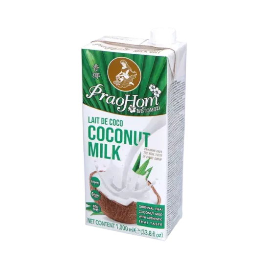 Prao Hom - Coconut Milk 17-19% Fat Tetra Pack CAP 1L - Prao Hom – Lapte de Cocos 17–19% Grăsime Tetra Pack CAP 1L