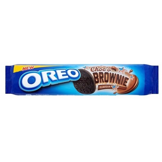 Oreo Choc'o Brownie 154g - Biscuiți cu aromă de ciocolată și umplutură cu aromă de ciocolată