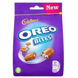 Cadbury Oreo Bites 110g - Ciocolată cu lapte cu umplutură cu aromă de vanilie