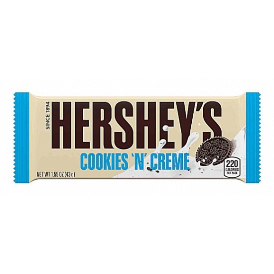 Hershey's Cookies 'N' Creme 43g - batoane de ciocolata alba