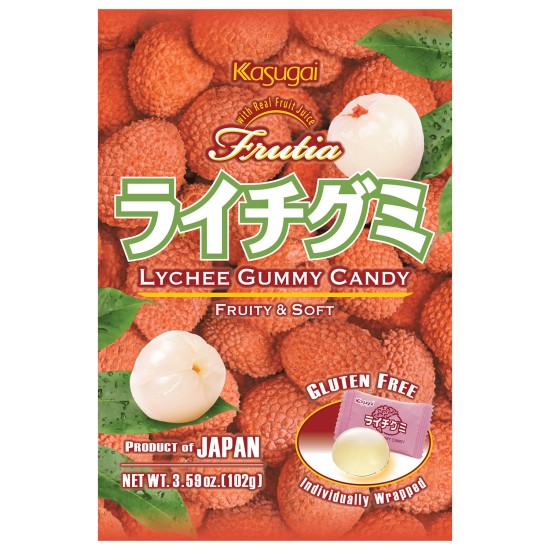 Kasugai Frutia Lychee Gummy Candy 102g