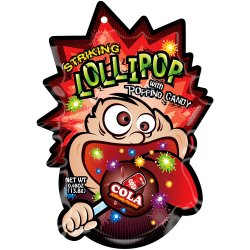 Striking Lollipop with Popping Candy Cola - Striking Acadea cu Bomboane Pocnitoare Cola 13,8g