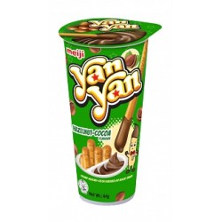 Meiji Yan Yan Hazelnut 44g - Gustare cu Biscuiți și Cremă cu Aromă de Alune și Cacao
