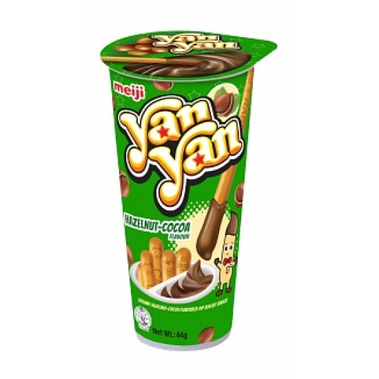 Meiji Yan Yan Hazelnut 44g - Gustare cu Biscuiți și Cremă cu Aromă de Alune și Cacao