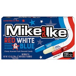 Mike and Ike Red, White & Blue 120g - Bomboane mestecabile asortate cu aromă de fruct