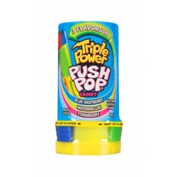 Push Pop Triple Power 34g - Acadele cu aromă de Zmeură Albastră, Pepene Verde și Căpșuni