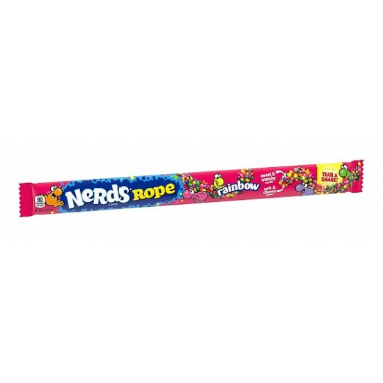 Nerds Rope Rainbow 26g - bomboane acoperite cu Nerds crocante, dulci si picante
