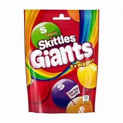 Skittles Giants Fruits 132g - Bomboane de mestecat într-o crustă crocantă de zahăr cu arome de fructe