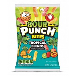 Sour Punch Bites Tropical Blends 142g - Bomboane gumate acrișoare cu aromă tropicală