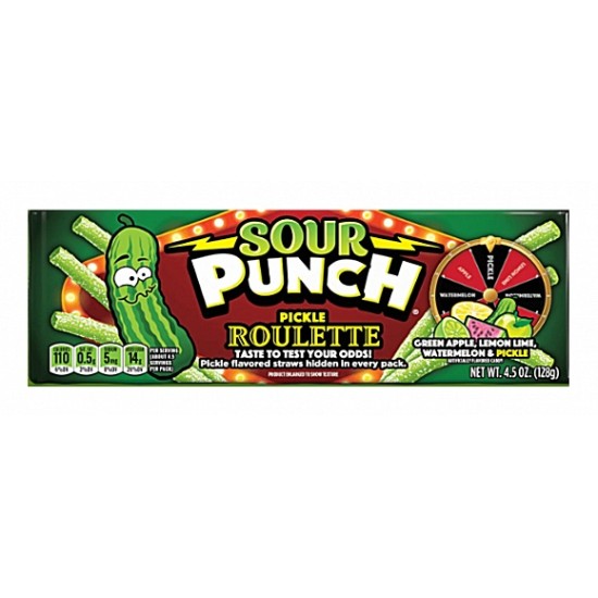Sour Punch Straws Pickle Roulette 128g