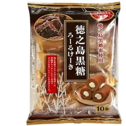 YAMAUCHI CONFECTIONERY Black Sugar Sponge Roll - Ruladă din biscuiți cu zahăr negru